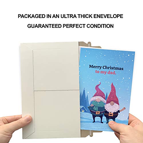 Christmas Greeting Card for Dad - Eco-Friendly Thick Card Stock with Envelope, Made in USA, 5x7.75 Inches