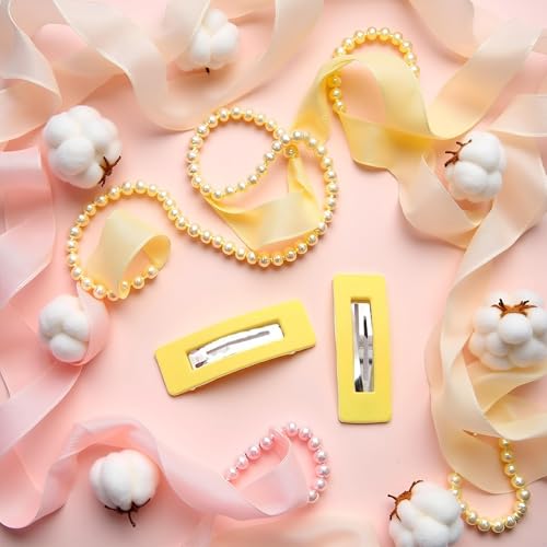 Myuiao Yellow Matte Square Hair Clips Set for Women and Girls