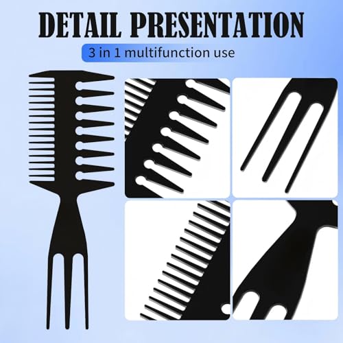 gowwim 3-in-1 Styling Comb Wide Tooth Hair Detangling and Tail Comb
