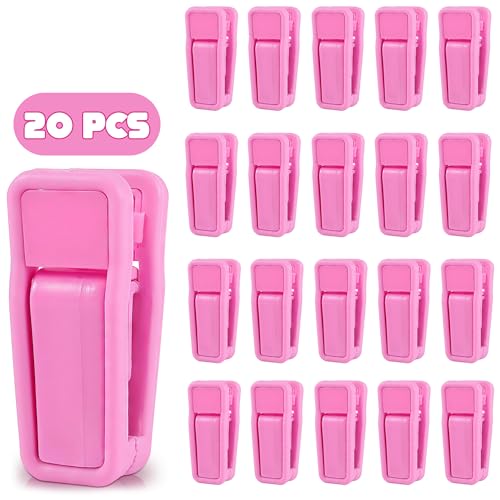 20-Pack Pink Plastic Hanger Clips for Baby Clothes & Pants