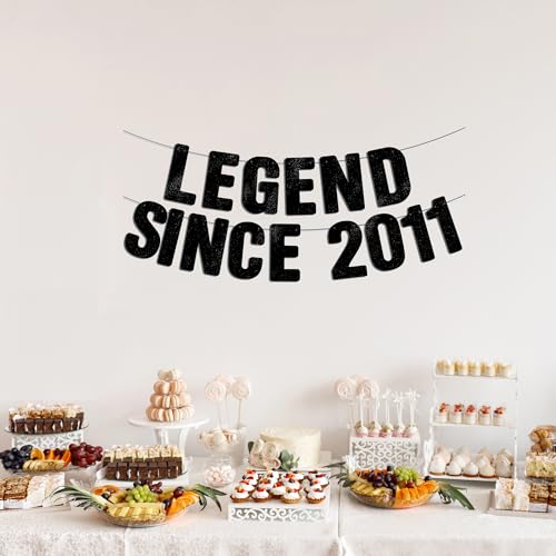 Pre-Strung Black Glitter Banner - 15th Birthday Party Decor