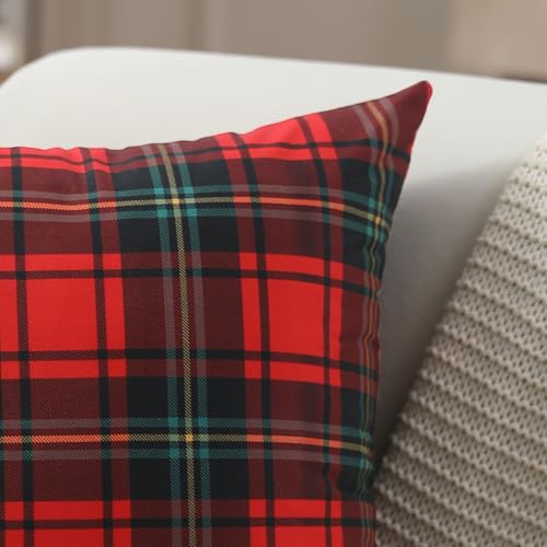 Christmas Pillow Covers 18x18 Set of 2, Buffalo Check Plaid Cushion Cases