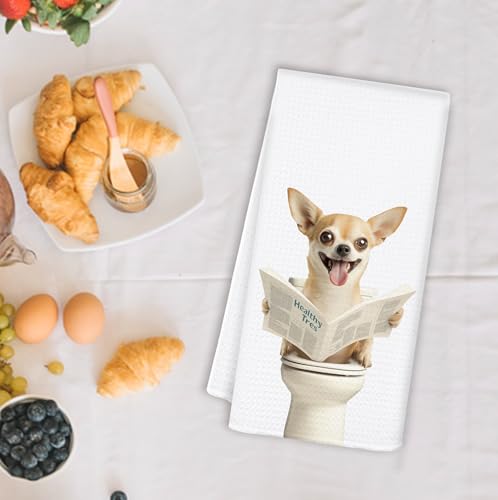 Funny Chihuahua Microfiber Hand Towel - 16x24 Inch Decorative Kitchen Towel