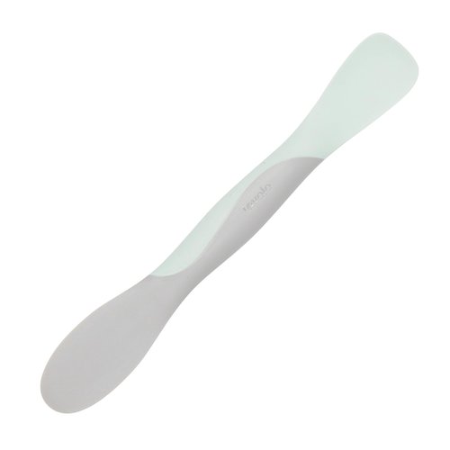 Tovolo Scoop and Spread Large Dual End Silicone Sandwich Spreader Tool with Nylon Handle, BPA Free Dishwasher Safe Silicone and Nylon Tool for Spreading and Scooping, Blue Haze and Oyster Gray