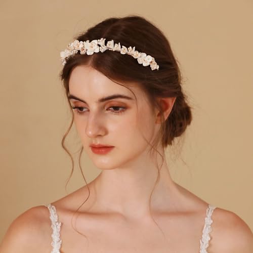 Bridal Gold Wedding Headband Hair Accessories for Women and Bridesmaids
