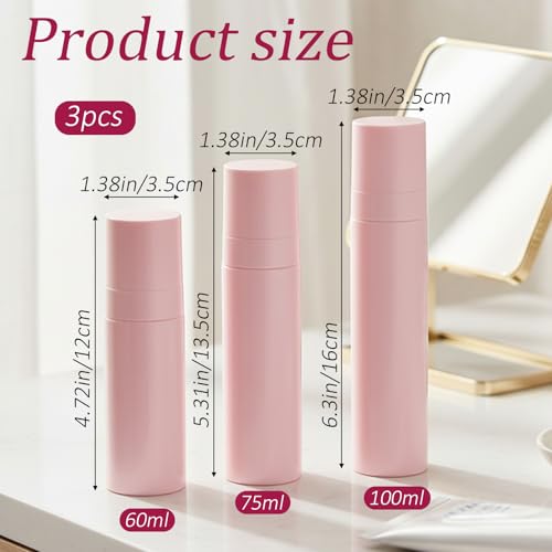 3Pcs Small Travel Spray Bottle Set Refillable Empty Fine Mist Atomizer