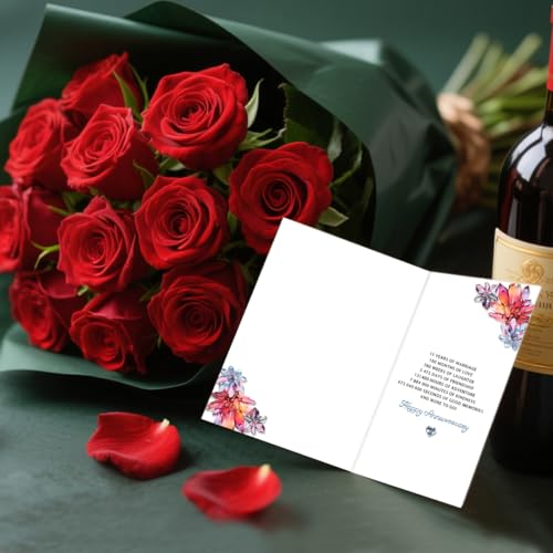 15th Wedding Anniversary Card 7x5 Inch Thick Greeting Card for Husband Wife