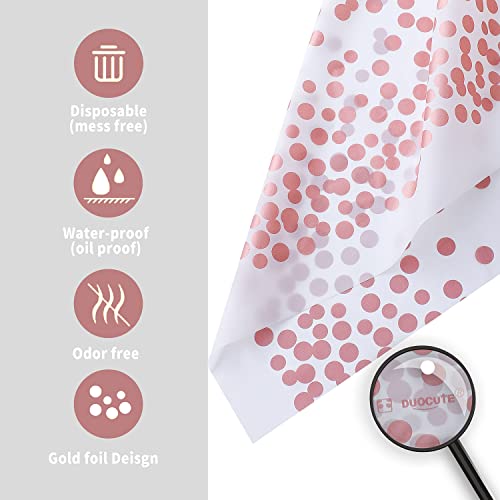 DUOCUTE 2-Pack Rose Gold Dot Plastic Tablecloths 108"x54"