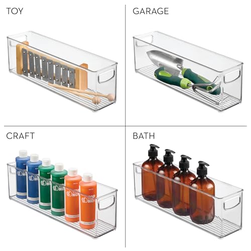 iDesign Clear Stackable Storage Bin 16x4x5 - Versatile Organizer