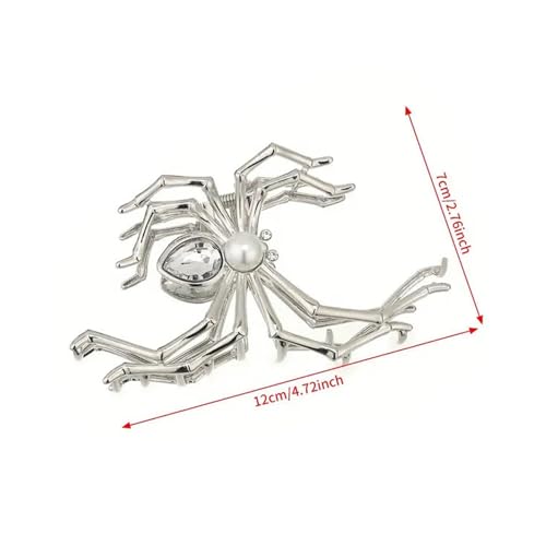 Halloween Spider Hair Claw Clip Metal Silver Alloy Hair Clamp for Women