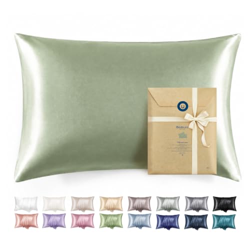 Bedsure Satin Pillowcase Set, Queen 20x30, Sage Green with Zipper