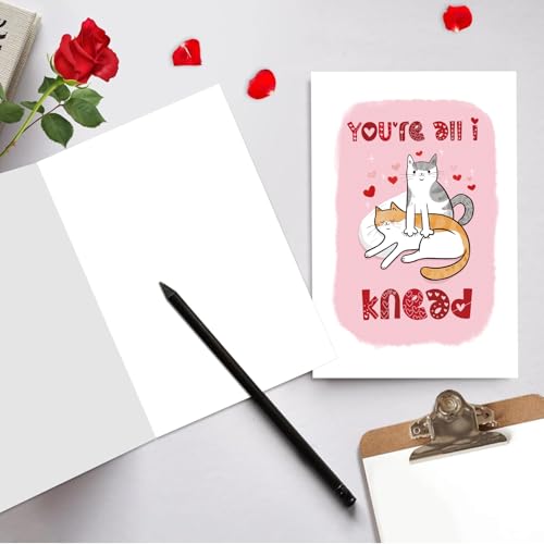 Cute Cat Pun Anniversary Card for Cat Lovers - 8x5.3 in