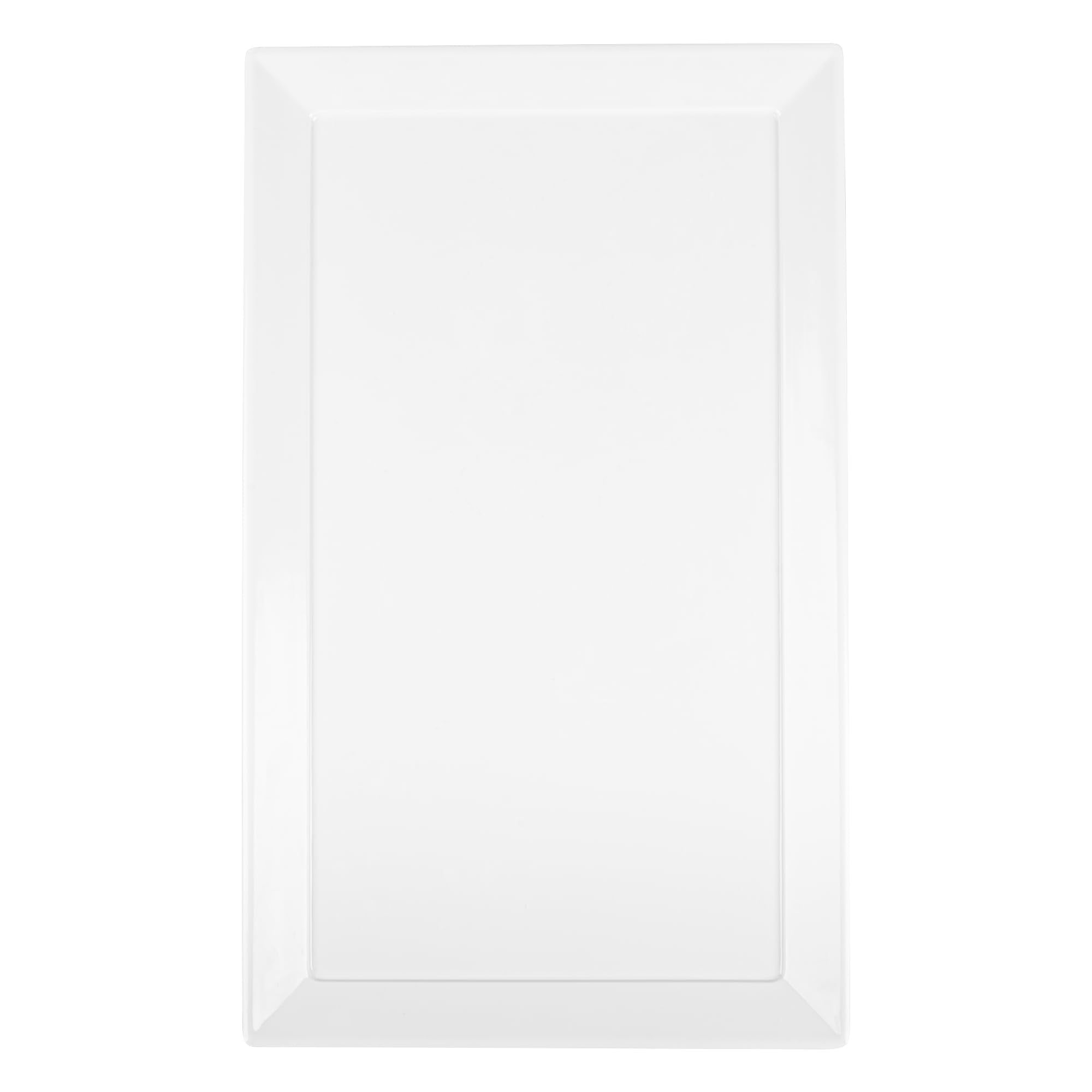 Restaurantware Voga 20.9 x 12.6 Inch Serving Tray 1 Rectangle Outdoor Tray - Raised Edges Dishwasher-Safe White Melamine Platter Tray For Meals Appetizers And Snacks Shatterproof