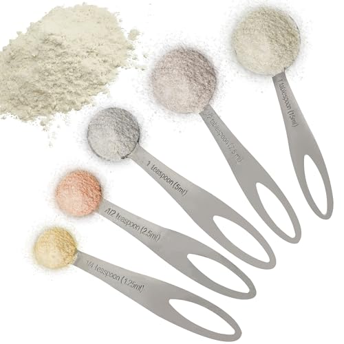 5-Piece Stainless Steel Measuring Spoon Set for Accurate Cooking