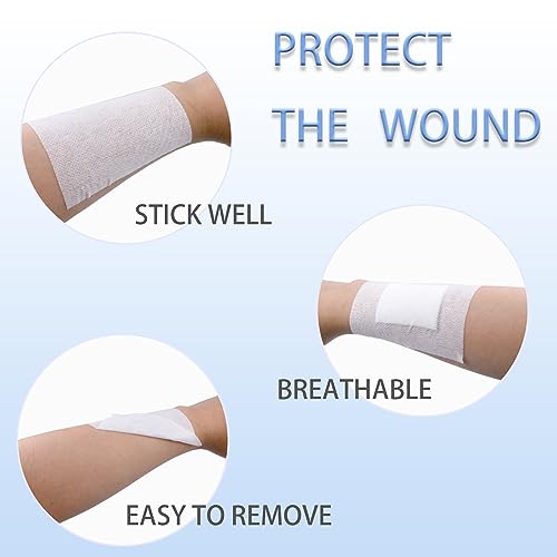 2 Rolls Non-Woven Cover Roll Stretch Tape 10.9 Yard Non-Woven Adhesive Bandages Breathable Bandage Tape(1.96 Inch, 3.14 Inch)