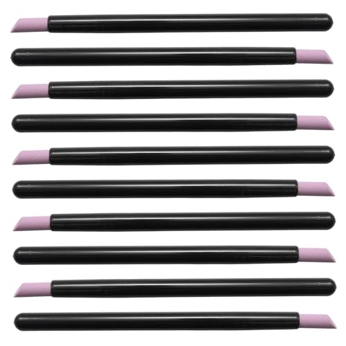 Pumice Stone Cuticle Pusher Nail File 10pcs Black Manicure Tool Set