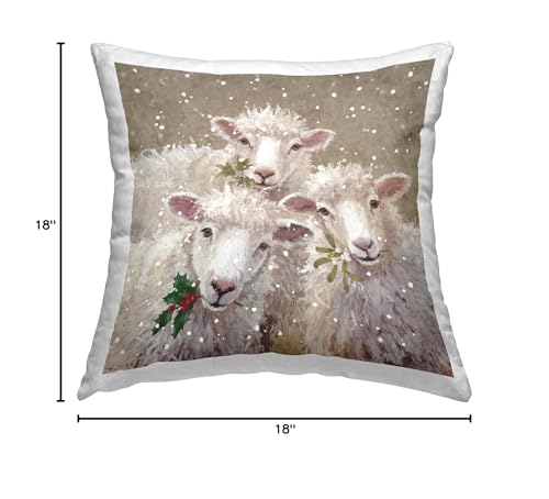 Stupell Industries Sheep Trio Winter Snowfall Design by Pip Wilson Throw Pillow