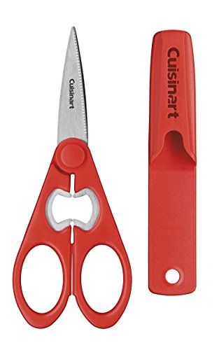 Cuisinart 8-Inch Kitchen Shears with Magnetic Holder, Red