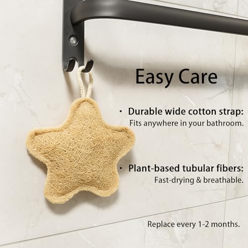Natural Loofah Body Scrubber 3-Pack Eco-Friendly Exfoliating Shower Sponge