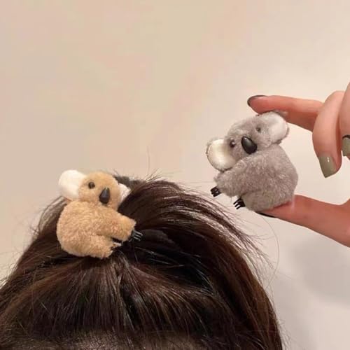 Senyango Plush Koala Hair Claw Clips - Cute Stuffed Animal Barrettes Set of 2