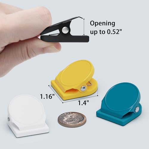 Smart&Cool Multicolored Magnetic Clips 8 Pack with Silicone-Coated Base - Anti-Scratch Heavy Duty Office & Kitchen Organizer