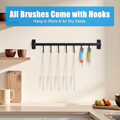 3-in-1 Cleaning Brush Set for Cup Lids & Straws - 7 Pcs