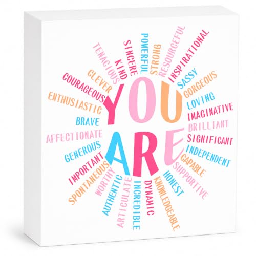 You Are Sun Wooden Box Sign, Inspirational Motivational Desk Decor, 5x5 Inch