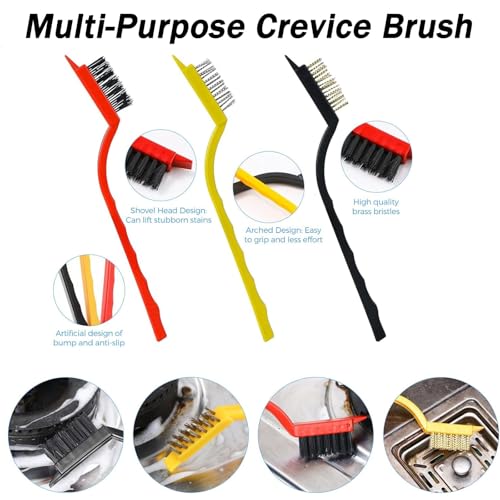 7-Pack Ergonomic Cleaning Brush Set for Rust, Paint & Dirt