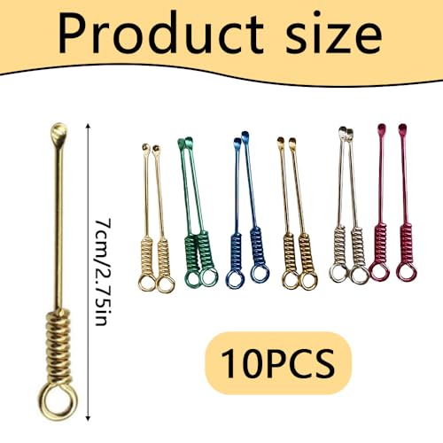 Mini Metal Shovel Spoons Set of 10 - Copper Spiral Handle for DIY Crafts & Kitchen Use
