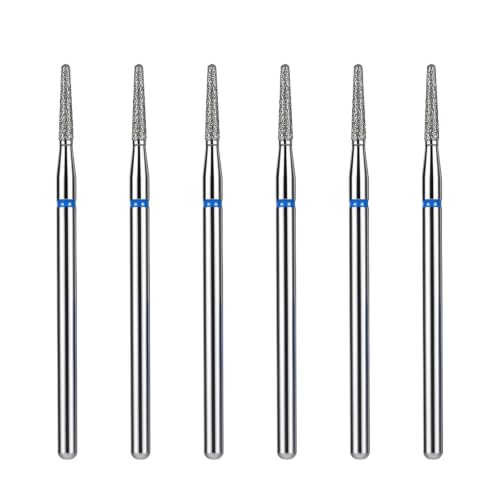ADLABLD 6Pcs Cuticle Nail Drill Bits, 3/32" Needle Diamond Bits Set