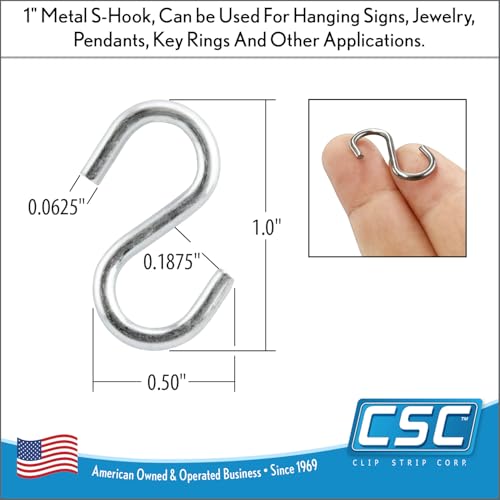 100 Pack Stainless Steel S Hooks for Hanging Plants & Utensils