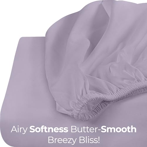 Twin Lavender Fitted Sheet - Ultra Soft, 15 Inch Deep Pocket