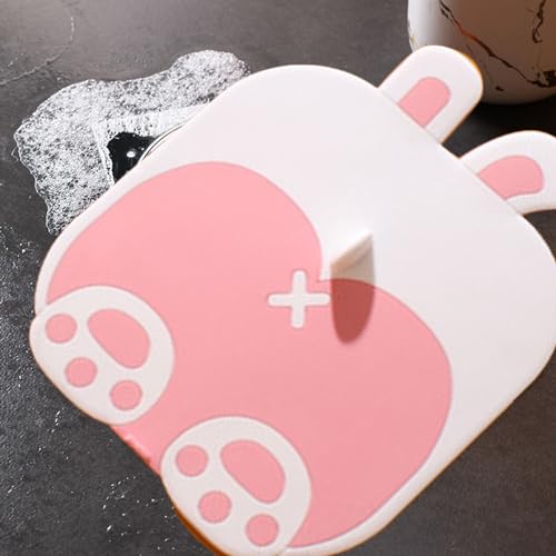 Pink Cartoon Dinosaur Bathtub Drain Stopper 5.5x5.5in Silicone Bathroom Shower Cover