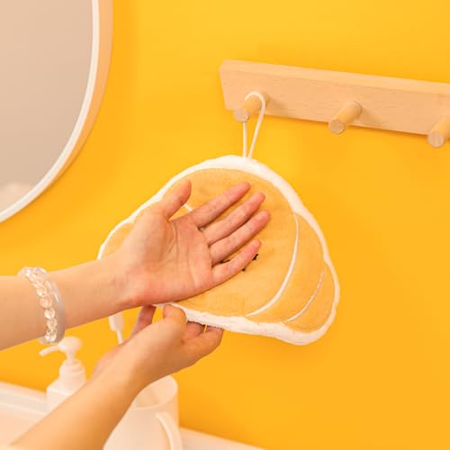 Croissant-Shaped Hand Towel - 7x10 Inches Microfiber for Kitchen & Bathroom