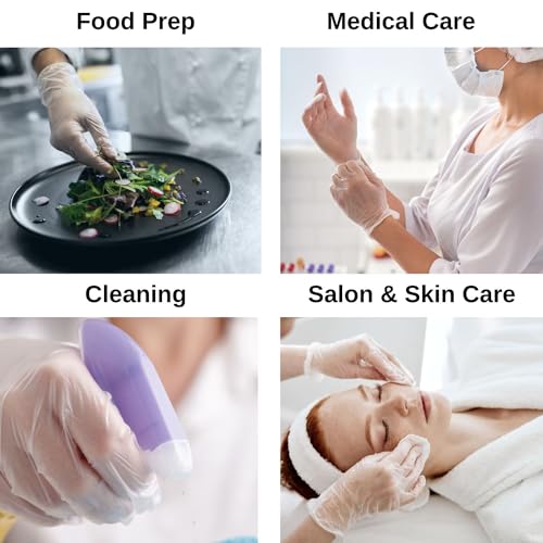 HCS Disposable Vinyl Gloves - Latex-Free Food Prep & Medical - Medium, 100ct