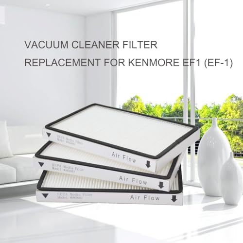 EZ SPARES EF1 Exhaust Filter for Kenmore and Panasonic Vacuums, 3-Pack