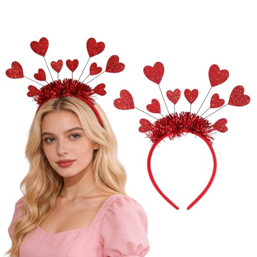 Valentine Heart Headband Glitter Sequin Hair Accessory for Women