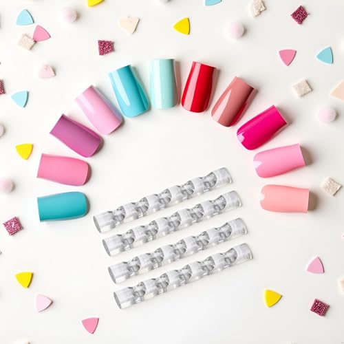 4Pcs Acrylic Nail Brush Holder Set for 5 Pens Transparent Stands