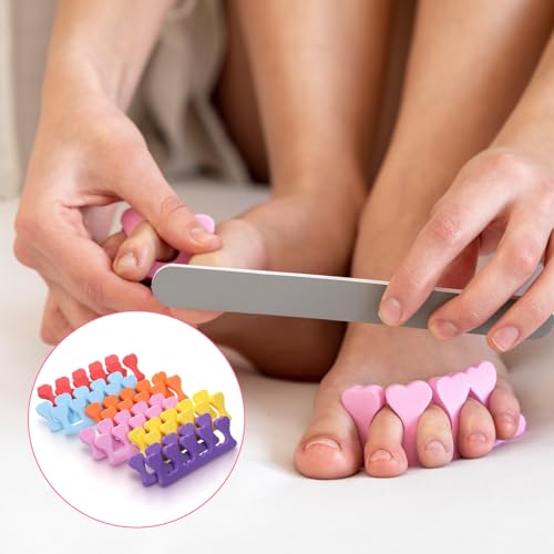 Pedicure Toe Separators - 24Pcs Soft Foam Heart Spacers for Nail Art