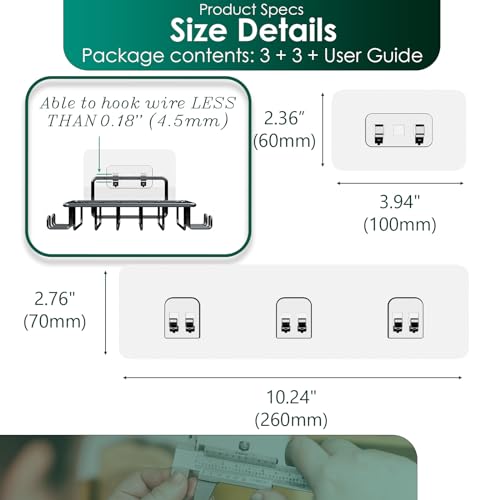 Shower Caddy Adhesive Replacement Stickers - Transparent, 6 Packs