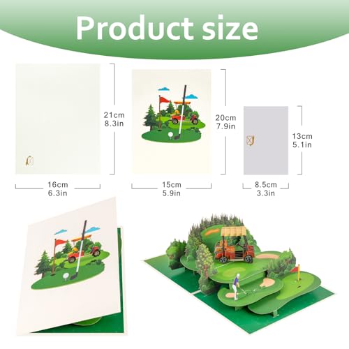 3D Golf Course Pop Up Card for Men - Golf Theme Birthday & Father's Day