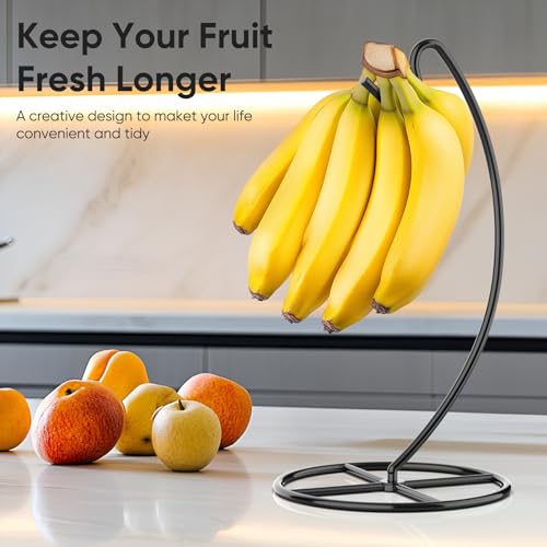 Beesini 2-Pack Banana Holder Stand, Heavy Duty Metal Fruit Rack for Kitchen
