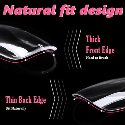 Lifextol 300pc Medium Oval Soft Gel Nail Tips Clear Press On Nails