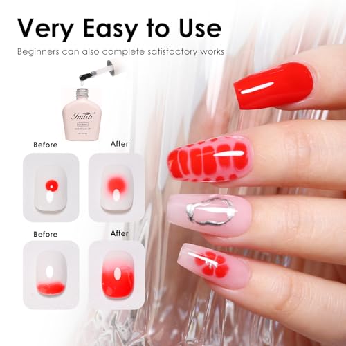 Imtiti Clear Blooming Gel Nail Polish 10ml Watercolor Marble Effect