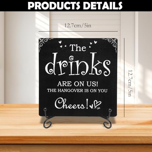 Wooden Bar Sign - Cheers! Drinks on Us Rustic Home & Pub Decor