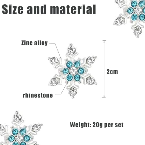 Sparkling Snowflake Rhinestone Hair Clips 10-Piece Set Green