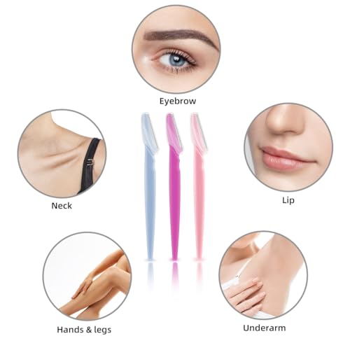 12-Piece Eyebrow Razor and Dermaplaning Tool with Safety Covers