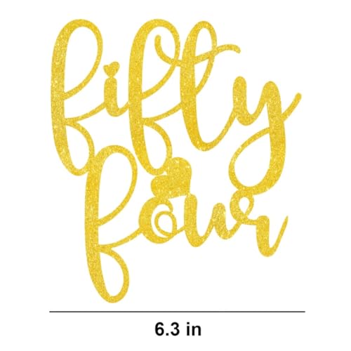 JUTTIRA Gold Glitter 54th Birthday Cake Topper - Fifty-Four Party Decor