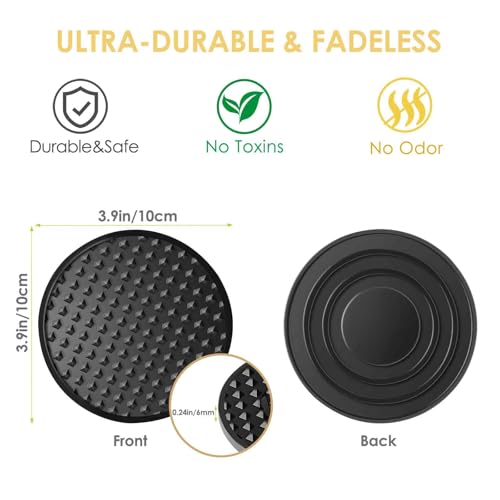 Silicone Coasters Set with Holder - Non-Slip Round Drink Mats