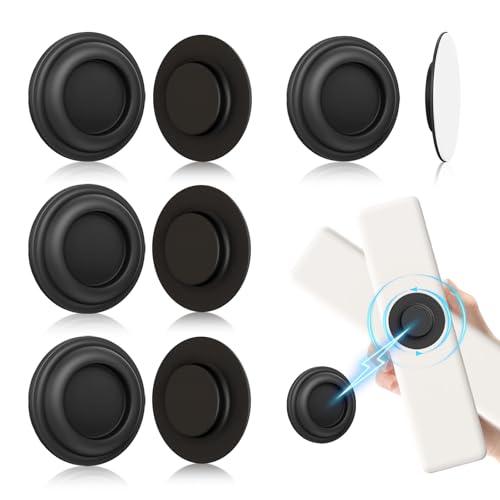 UMUST Black Magnetic Remote Control Holder - 4Pcs Adhesive Wall Mount Organizer for TV & AC Remotes